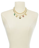 Thalia Sodi Gold-Tone Crystal, Imitation Pearl Bee Multi-Charm Layered Necklace