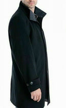 London Fog Men Top Coat Contrast Collar Button Front 48R