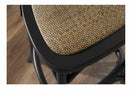 Home Decorators Mavery Black Wood Bar Stool With Woven 18 In. W X 43.7 In. H