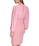 Vince Camuto Stretch Crepe Bodycon Dress with Chiffon Balloon Sleeves Dress