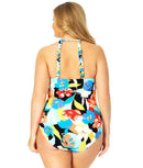 Anne Cole Signature Womens Plus Size Modern Blooms High-Neck One-Piece, 22W