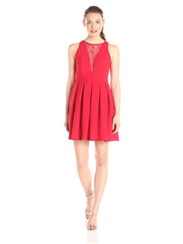 minuet red dress Jayda Satin Low-Back Asymmetrical Dress