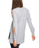1.State Womens Split-Sleeve V-Neck Top, Size Medium