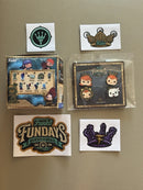 Fundays: Quest for the Grail - Atlantis 2026 2026 SDCC Funko Fundays Exclusive Mascot 4 Pin Set LE Fun Squad Sticker Bundle