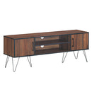Retro Modern TV Stand with 6 Metal Legs for TVs up to 65 Inch with 2 Cable Holes