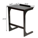 Adjustable C-Shape Couch End Table wth Tilting Top-Brown