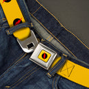 Reverse Flash Logo Full Color Golden Yellow Black Red Seatbelt Belt - Reverse Flash Logo Golden Yellow/Black/Red Webbing