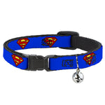 Cat Collar Breakaway - Superman Shield Blue