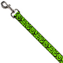 Dog Leash - Question Mark Scattered Lime Green/Black