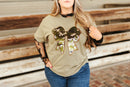 Sequin Camo Bow Graphic Tee