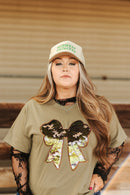 Sequin Camo Bow Graphic Tee