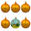 Set of 6 Santa with Gifts, Snowman, Nutcracker Glass Christmas Ornaments