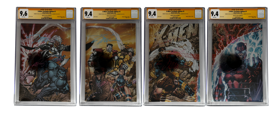 [TRIPLE SIGNED CGC YELLOW LABEL 4 PACK FOIL] X-Men 1991 #1 Facsimile Jim Lee | Claremont |  Williams Cover Var [Set #1]