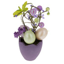 Set of 4 Colorful Spring Flowers with Easter Eggs 7 Inches