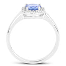 3.77 Carat Genuine Tanzanite and White Topaz .925 Sterling Silver 3 Piece Jewelry Set (Ring, Earrings, and Pendant w/ Chain)