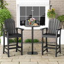 Set of 2 Counter Height Outdoor HDPE Bar Stool with Armrests and Footrest