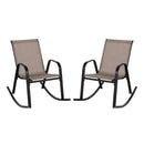 Set of 2 Metal Patio Rocking Chair with Breathable Seat Fabric