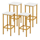 Set of 4 Bar Stool Set 26 Inch Bar Chair with Metal Legs and Footrest