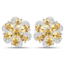 7.92 Carat Genuine Citrine and White Topaz .925 Sterling Silver 3 Piece Jewelry Set (Ring, Earrings, and Pendant w/ Chain)