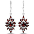 20.24 Carat Genuine Garnet .925 Sterling Silver 3 Piece Jewelry Set (Ring, Earrings, and Pendant w/ Chain)