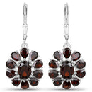 13.82 Carat Genuine Garnet and White Topaz .925 Sterling Silver 3 Piece Jewelry Set (Ring, Earrings, and Pendant w/ Chain)