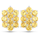 6.60 Carat Genuine Citrine .925 Sterling Silver 3 Piece Jewelry Set (Ring, Earrings, and Pendant w/ Chain)