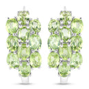 8.84 Carat Genuine Peridot .925 Sterling Silver 3 Piece Jewelry Set (Ring, Earrings, and Pendant w/ Chain)