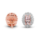 2.28 Carat Genuine Morganite and White Topaz .925 Sterling Silver 3 Piece Jewelry Set (Ring, Earrings, and Pendant w/ Chain)