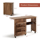 Folding Sewing Craft Table Shelf Storage Cabinet Home Furniture