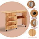Folding Sewing Craft Table Shelf Storage Cabinet Home Furniture