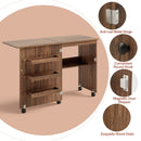 Folding Sewing Craft Table Shelf Storage Cabinet Home Furniture