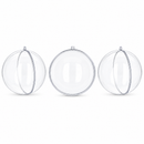 Set of 3 Clear Fillable Plastic Ball Christmas Ornament 4.7 Inches