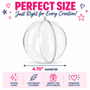 Set of 3 Clear Fillable Plastic Ball Christmas Ornament 4.7 Inches