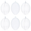Set of 6 Clear Plastic Egg Ornaments 2.7 Inches