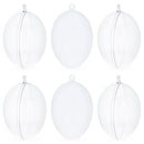 Set of 6 Clear Plastic Egg Ornaments 2.7 Inches