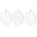 Set of 3 Clear Plastic Egg Ornaments 4.35 Inches (100 mm)