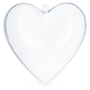 Set of 3 Clear Plastic Hearts Ornaments 2.45 Inches (62 mm)