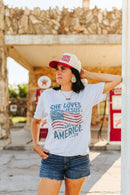 She Loves Jesus & America Graphic Tee