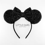 Shiny Black & Black Mickey Ears