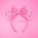 Shiny Pink Glass Mickey Ears