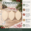 3 Egg Christmas Ornaments Unfinished Wooden Shapes Craft Cutouts DIY Unpainted 3D Plaques 4 Inches