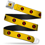 Reverse Flash Logo Full Color Golden Yellow Black Red Seatbelt Belt - Reverse Flash Logo Golden Yellow/Black/Red Webbing