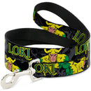 Dog Leash - LOKI in Action Black/Gray/Yellow/Green