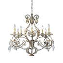 Hampton Bay Allure 8-Light 88-1/2 in. Hanging Silver and Gold Chandelier