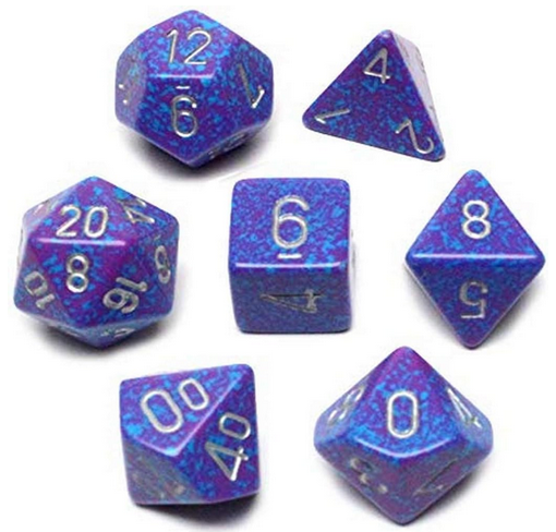 Speckled Polyhedral Silver Tetra 7-Die Set