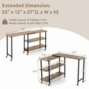360° Rotating Sofa Side Table with 2-Tier Storage Shelves