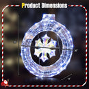 33 Inch Lighted Snowflake Wreath with Hanging Ring and Support Bracket
