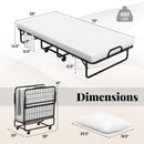 Cot Size Folding Bed with Memory Foam Mattress and Pillow