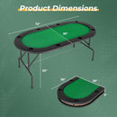 8 Players Texas Holdem Foldable Poker Table