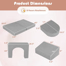 8-Piece Modular Kids Play Couch with Comfy Suede Fabric-Gray
